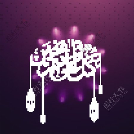开斋节伊斯兰装饰图形紫色背景