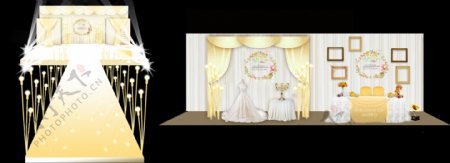 婚礼金色舞台效果图设计
