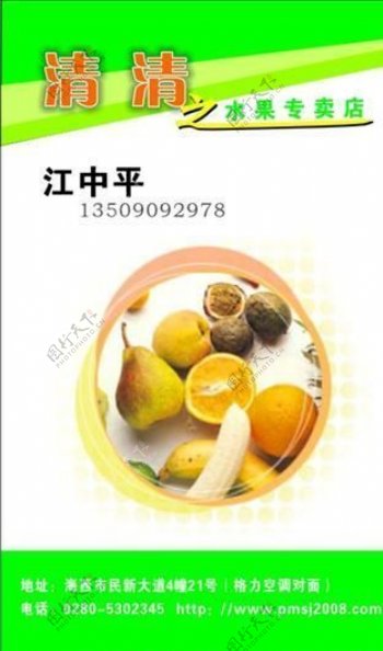 果品蔬菜名片模板CDR0028