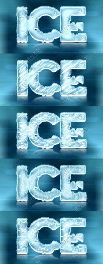 超酷的冬季冰冻效果字体样式