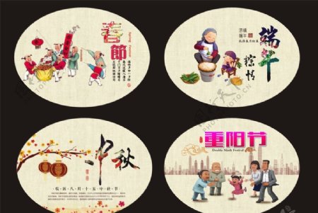 中国传统节日展板