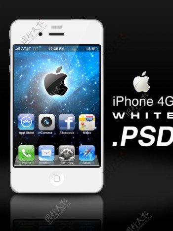 白色苹果iphone4g手机