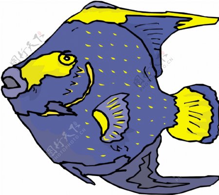 五彩小鱼水生动物矢量素材EPS格式0433