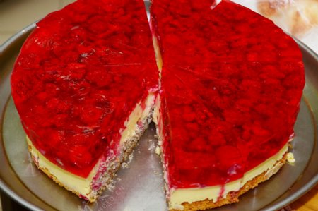 红色生日蛋糕图片