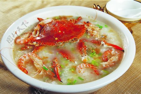 螃蟹海鲜粥图片