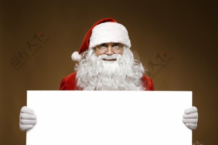 圣诞老人与广告牌图片