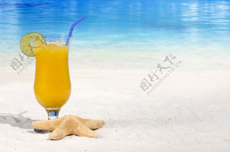 果汁与海星图片