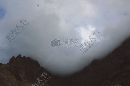 风景自然云山雾霾直升机