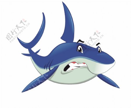 矢量卡通海洋鲨鱼EPS