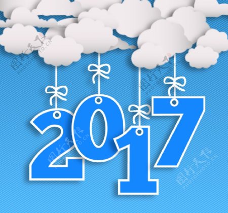 2017新年模板与云计算和数字自由向量