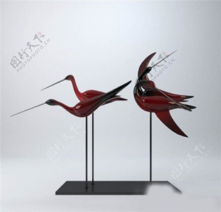 3D鸟类装饰品模型设计
