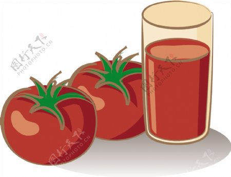 矢量番茄汁素材