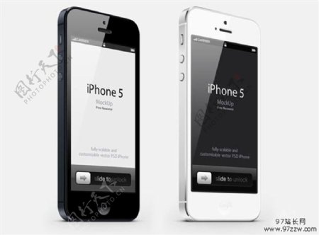 黑白2款苹果手机PSD素材免费下载