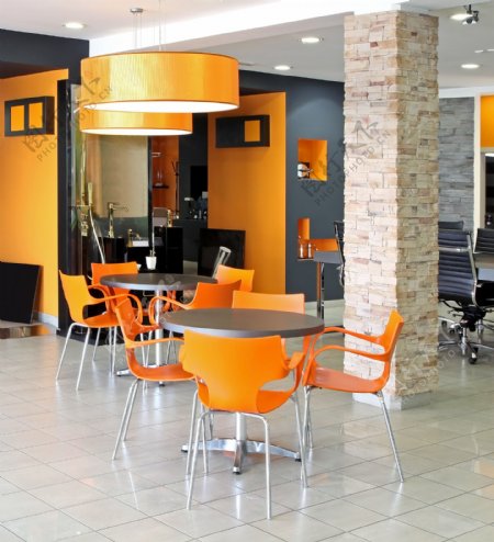 橙色餐厅设计图片