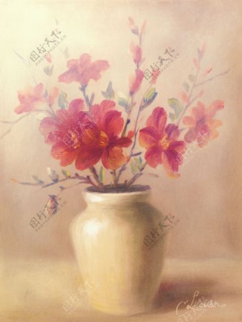 花瓶静物油画写生图片