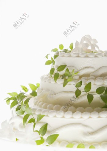 新鲜的白色奶油蛋糕图片