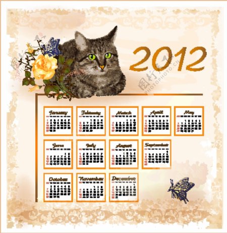 2012动物日历