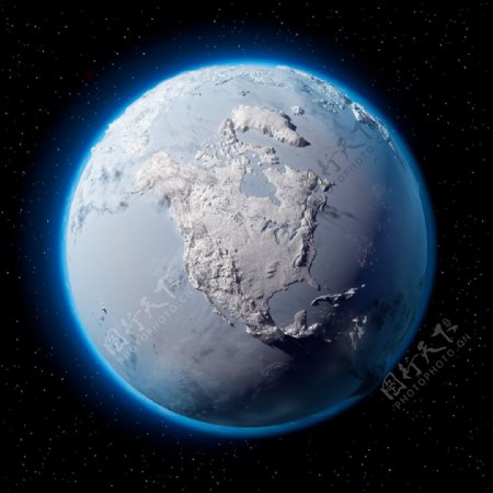 冰雪覆盖的地球图片