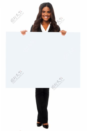 拿着白板的职业人物图片