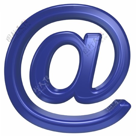 电子邮件符号从蓝色玻璃字母集
