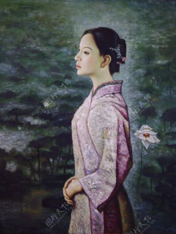 油画女人图片