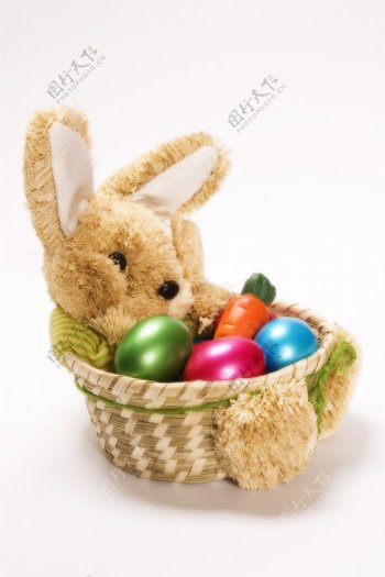 复活节彩蛋与兔子图片