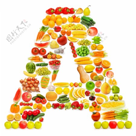 水果蔬菜拼字母A