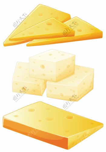 三种不同口味的奶酪