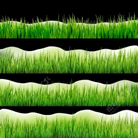 绿色草地装饰图案免抠png透明图层素材