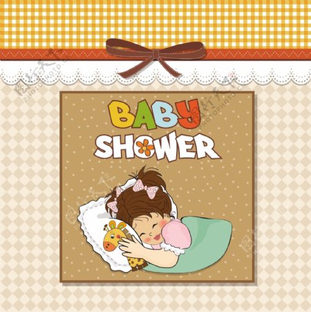 婴儿沐浴卡与婴儿拥抱泰迪