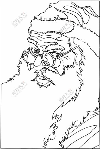 圣诞老人头像卡通头像矢量素材EPS格式0008