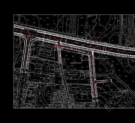 沟路交叉口平面设计cad方案施工图
