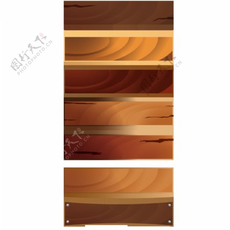 棕色木板元素