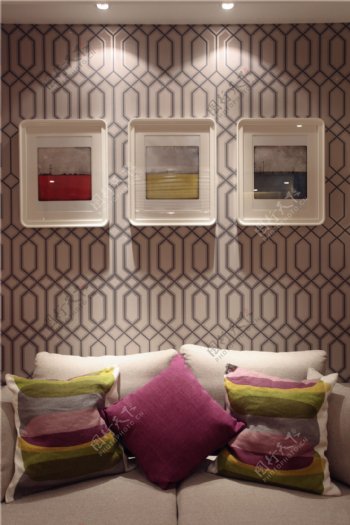 现代时尚客厅沙发背景墙设计图