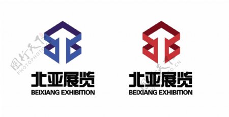 北亚展览公司logo设计双色版