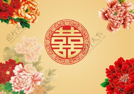 中式中国风婚礼装饰背景迎宾背景