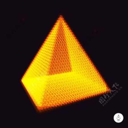 金色金字塔商务信息图表矢量素材