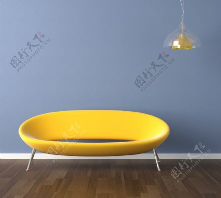 时尚的黄色沙发图片