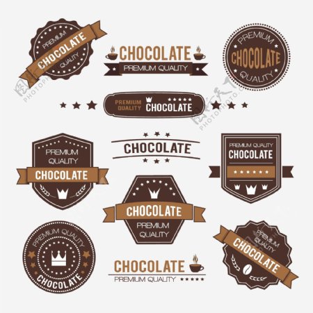 11款创意巧克力标签矢量图