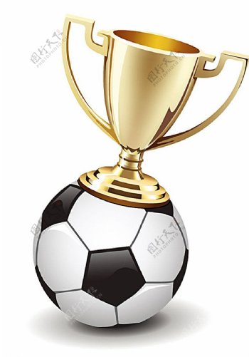 精美奖杯与足球设计矢量素材图片