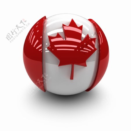 加拿大国旗球体图片