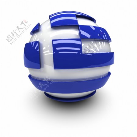 希腊国旗球体图片