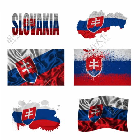 斯洛伐克国旗地图图片