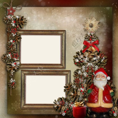 圣诞老人与相框图片