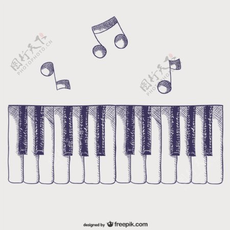 钢琴键向量