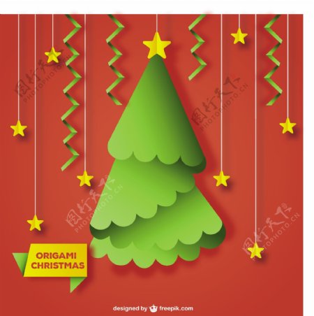 折纸圣诞树和星星