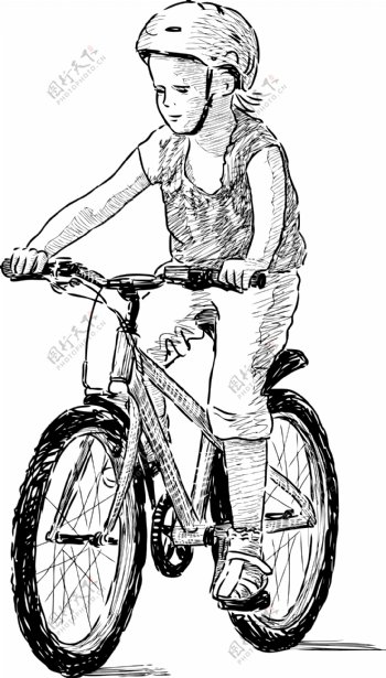 骑自行车的儿童