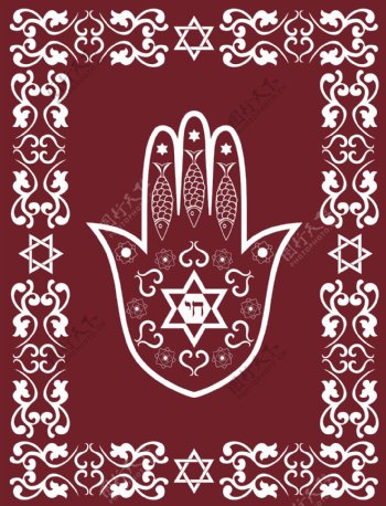 犹太教花纹边框图片