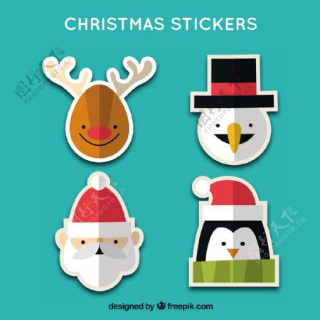 可爱的圣诞stikers字符