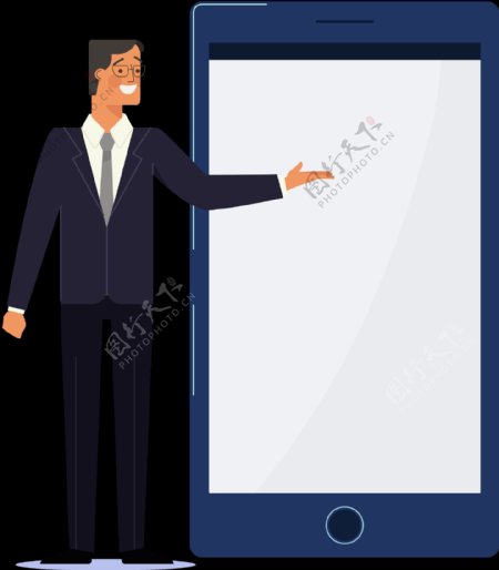 智能手机商务男士免抠png透明图层素材